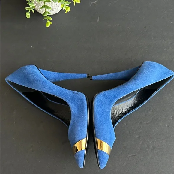 Giuseppe Zanotti Royal Blue Heels with Gold Detail - Picture 14 of 16